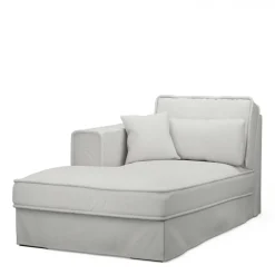 Metropolis Chaise Longue Left, washed cotton, ash grey