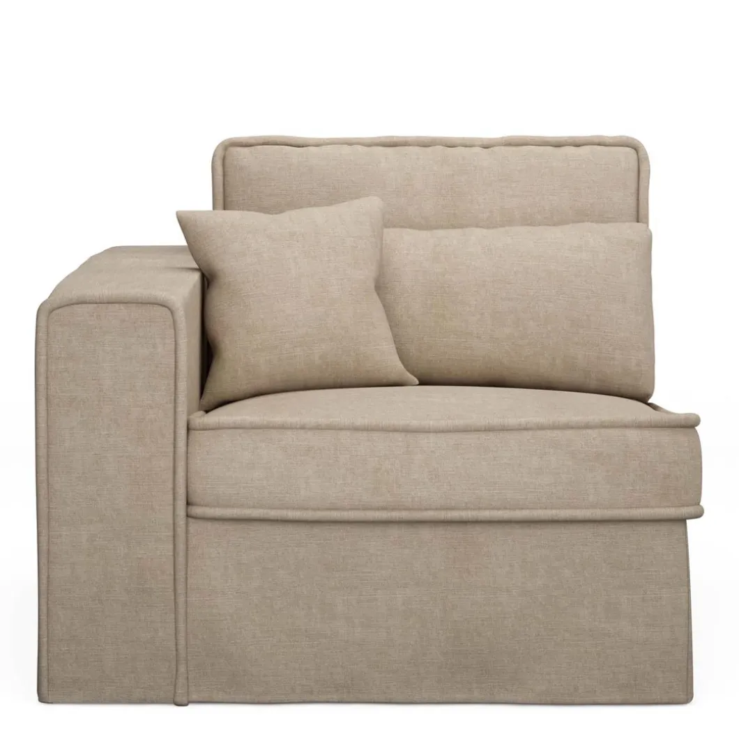 Metropolis Corner Arm Left, washed cotton, natural