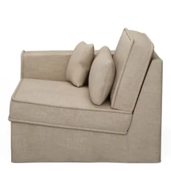 Metropolis Corner Arm Left, washed cotton, natural