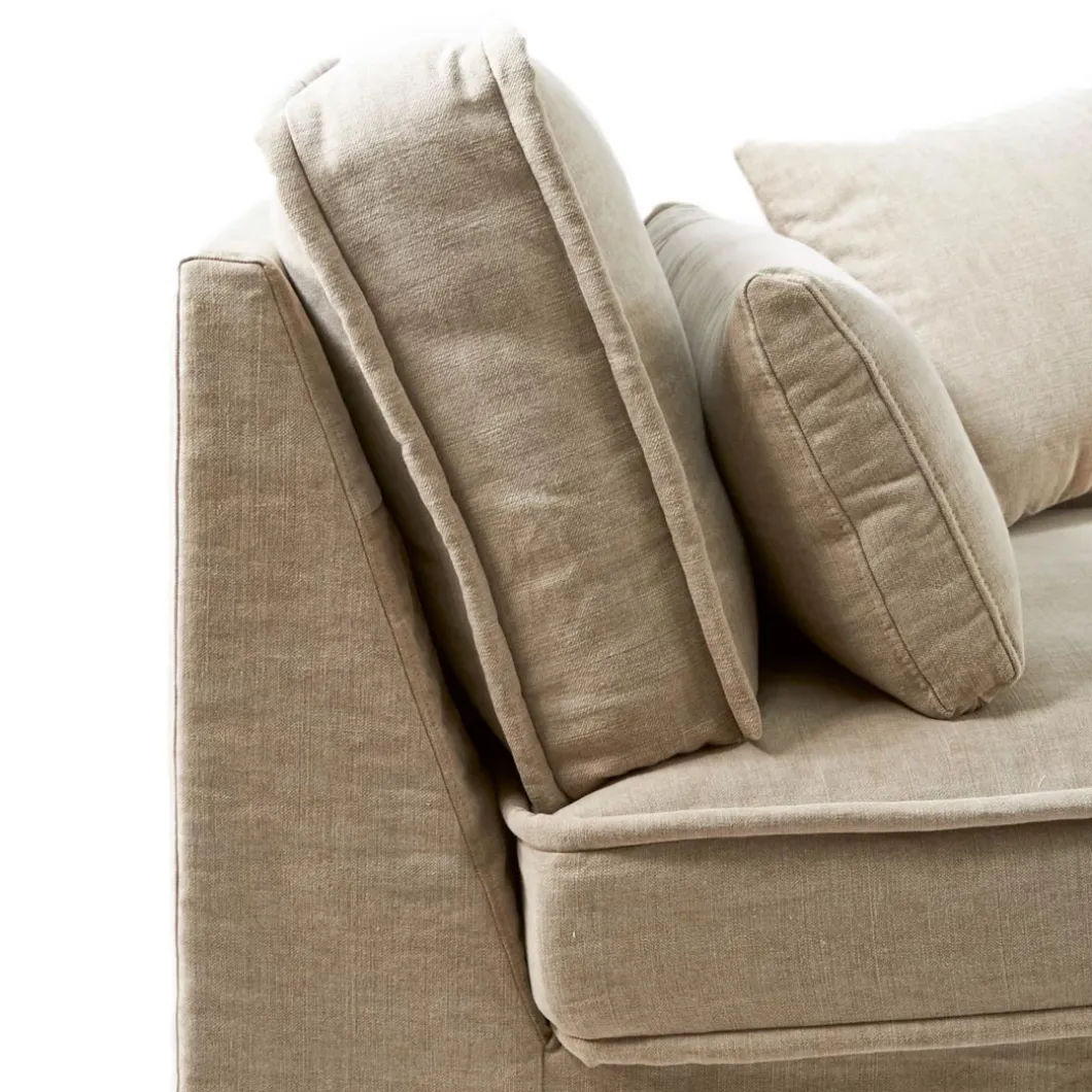 Metropolis Corner Arm Left, washed cotton, natural