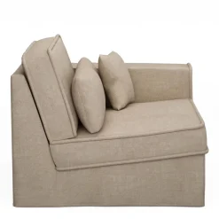 Metropolis Corner Arm Right, washed cotton, natural