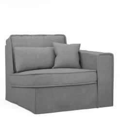 Metropolis Corner Arm Right, washed cotton, grey