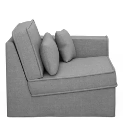 Metropolis Corner Arm Right, washed cotton, grey