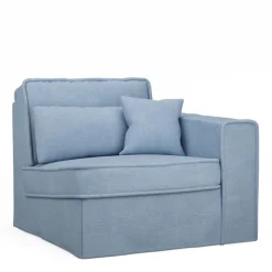 Metropolis Corner Arm Right, washed cotton, ice blue