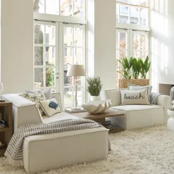 Modulaire Bank Chaise Longue Rechts The Jagger, Sparkling White, Copperfield Weave