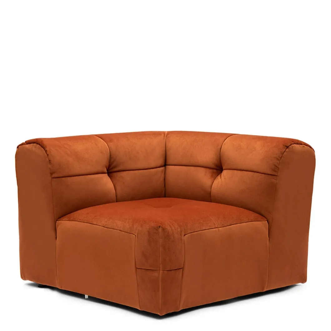 Modulaire Bank The Jones, Hoekelement Rechts, Bombay Brown