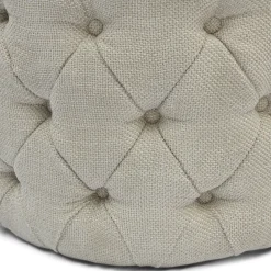 Poef Opera, Antique White, Rich Tweed