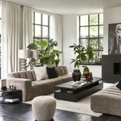 Poef Perruche, White Sand, Bouclé