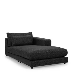 Stephen Chaise Longue Right, rich tweed, moon rock