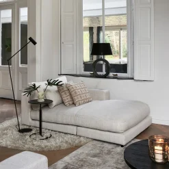 Stephen Chaise Longue Right, rich tweed, antique white