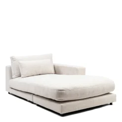 Stephen Chaise Longue Right, rich tweed, antique white