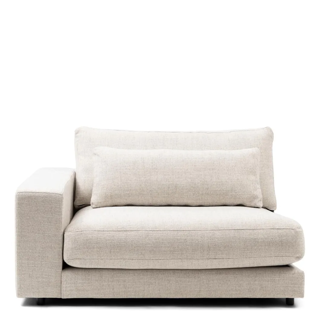 Stephen Corner Arm Left, rich tweed, antique white