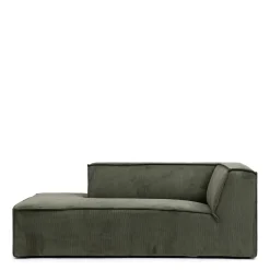 The Jagger Chaise Longue Left, english rib, moss green
