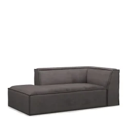 The Jagger Chaise Longue Left, scottish suede, noir