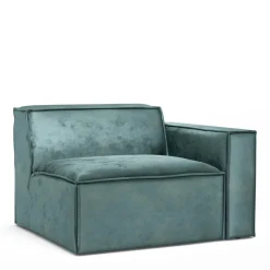 The Jagger Corner Right, velvet, mineral blue