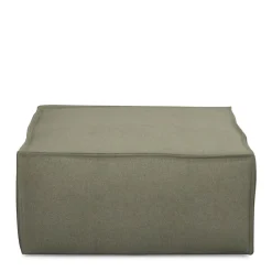 The Jagger Footstool, oxford weave, forest green