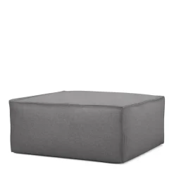 The Jagger Footstool, oxford weave, steel grey