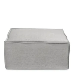 The Jagger Footstool, velvet, platinum