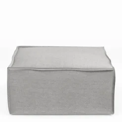 The Jagger Footstool, velvet, platinum