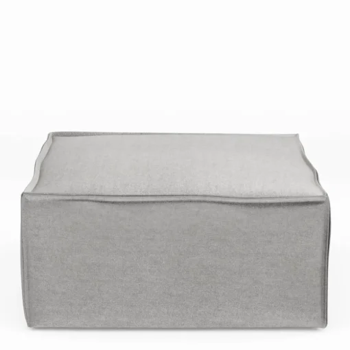 The Jagger Footstool, velvet, platinum