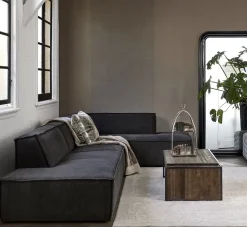 The Jagger Lounger Right, washed cotton, grey