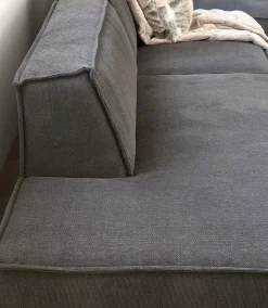 The Jagger Lounger Right, washed cotton, grey