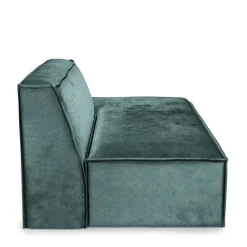 The Jagger Lounger Right, velvet, mineral blue