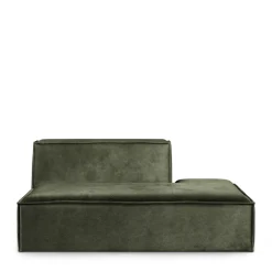 The Jagger Lounger Right, velvet, ivy