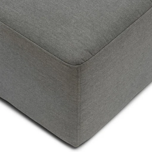 Verona Outdoor Footstool, sunbrella solid, flanelle