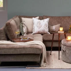 West Houston Corner Sofa Chaise Longue Left, velvet I, grimaldi grey