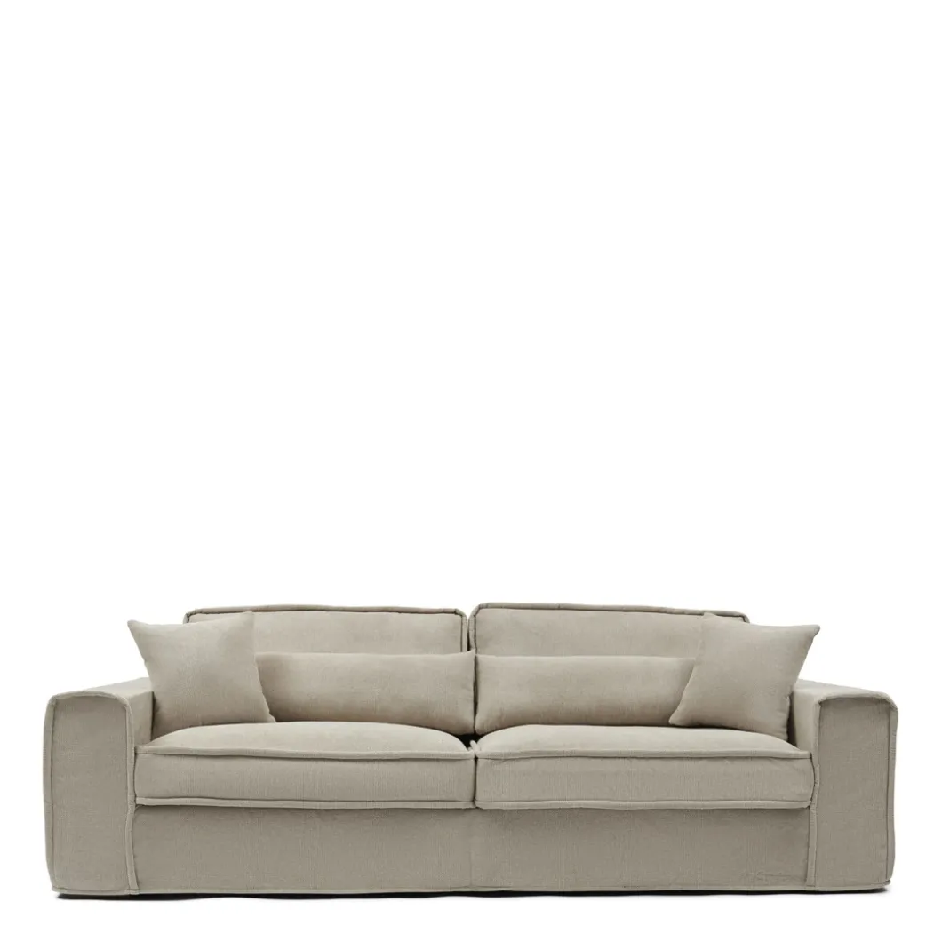 3,5-zits bank Metropolis, Soft Beige, Chenille Jacquard Vogue