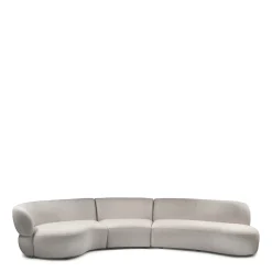 3,5-zitsbank San Remo, Arm Links, Natural Grey